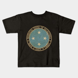 Vintage Federated States of Micronesia Oceania Oceanian Flag Kids T-Shirt